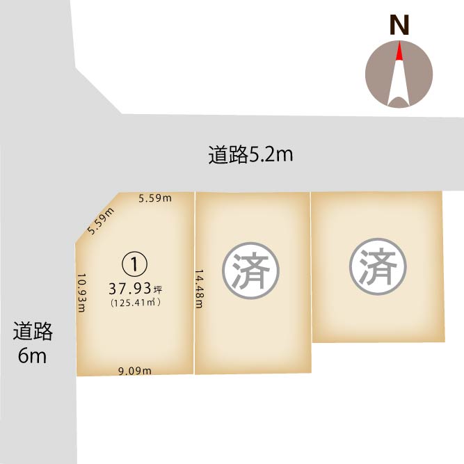 新潟県新潟市中央区 京王3丁目の区画図