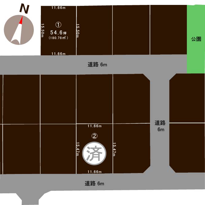 新潟県五泉市三本木1丁目の区画図