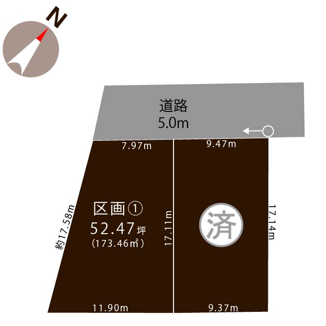 新潟県新潟市西区真砂2丁目の区画図