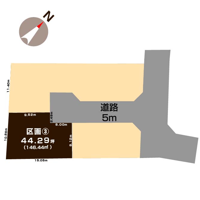 新潟県新潟市西区青山4丁目の区画図