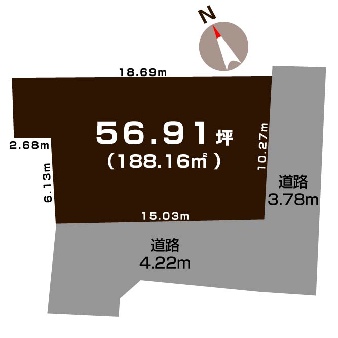 新潟県新発田市城北町１丁目の区画図